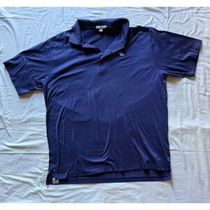 PETER‎ MILLAR Polo Pima Cotton Mens XL Navy Blue Rumson NJ Golf Casual